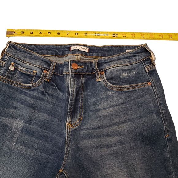 DEAR JOHN Blaire Ankle Jeans Hi Rise Straight Washed Blue Denim Women Sz 30 - Picture 3 of 7